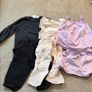 Zara Black and Cream Kids Jogger Set